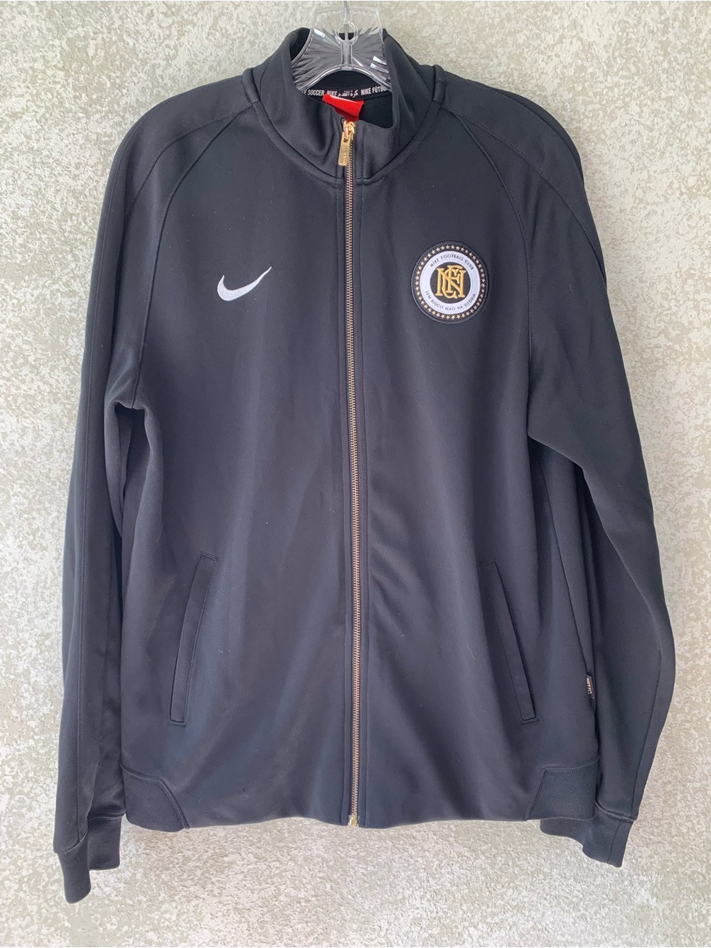 Nike Football Club Black Full-Zip Lightweight Track Jacket Large